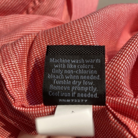 Marc Anthony Stretch Slim Fit Button-Up Collared Shirt Red White Men's Small S - Picture 6 of 6